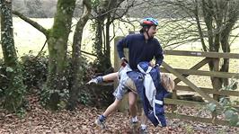 Tao really enters into his new acting role with his brother at Bickham Bridge